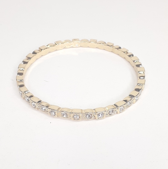 Monet Goldtone Rhinestone Cuff Bangle Bracelet